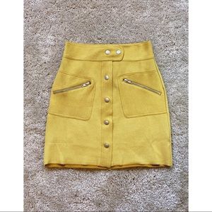 🍂Luxurious Button-Down High-Rise Mustard Skirt🍂